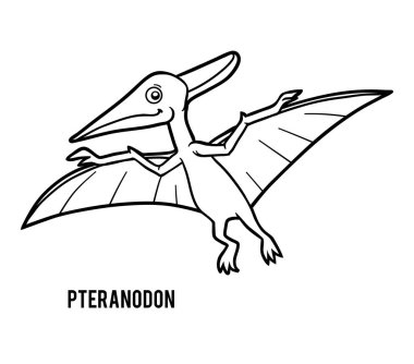 Pteranodon, çocuklar için boyama kitabı