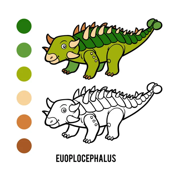 Euoplocephalus の子供のための塗り絵 — ストックベクタ