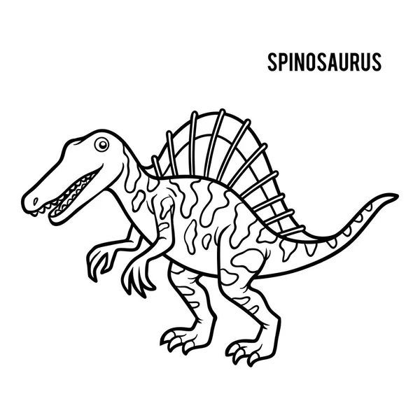 Libro Para Colorear Para Niños Spinosaurus — Archivo Imágenes Vectoriales