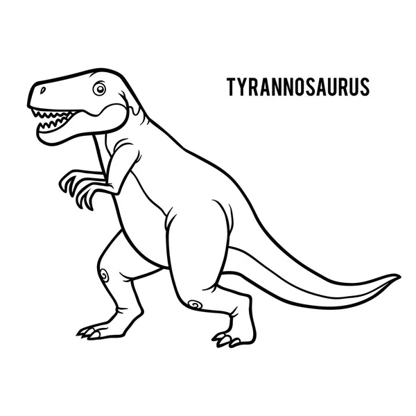 Libro Para Colorear Para Niños Tyrannosaurus — Vector de stock