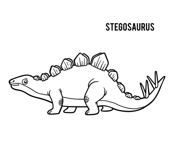 Libro Para Colorear Para Niños Stegosaurus — Archivo Imágenes Vectoriales