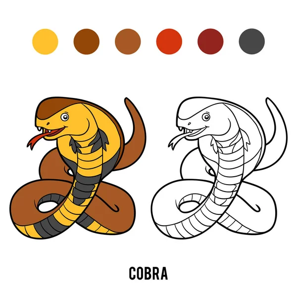 Livro Para Colorir Para Crianças Cobra —  Vetores de Stock