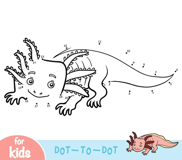 Игра Чисел Образование Dot Dot Игра Детей Axolotl — стоковый вектор