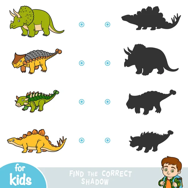 Doğru gölge, eğitim çocuklar için oyun bulmak. Çizgi film dinozorlar kümesi