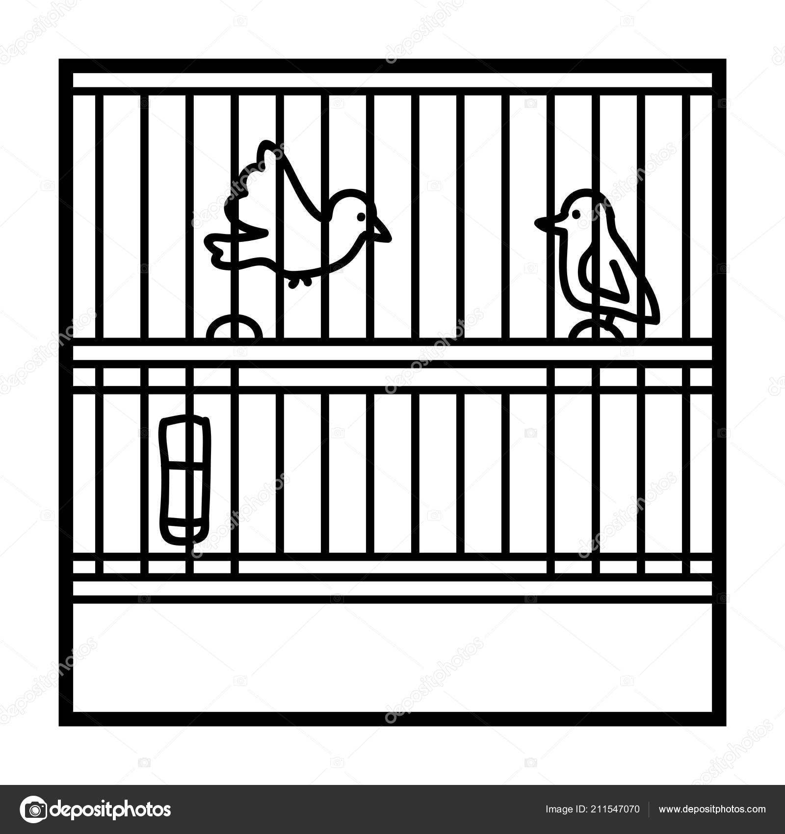 Livre Coloriage Pour Les Enfants Cage Oiseaux Image