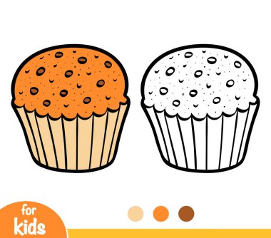 Muffin, çocuklar için boyama kitabı
