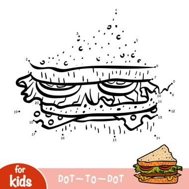 Sayı oyunu, çocuklar, sandviç için eğitim nokta-nokta oyun