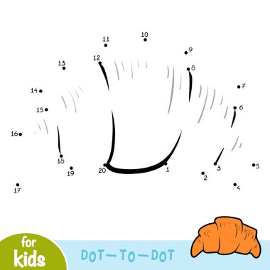 Sayı oyunu, çocuklar, kruvasan için eğitim nokta-nokta oyun