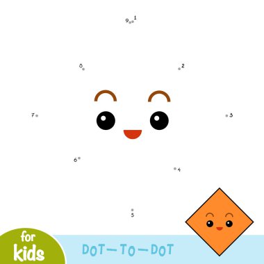 Sayı oyunu, çocuklar için eğitim nokta-nokta oyun. Geometrik şekil Rhombus