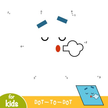 Sayı oyunu, çocuklar için eğitim nokta-nokta oyun. Geometrik şekil paralelkenar