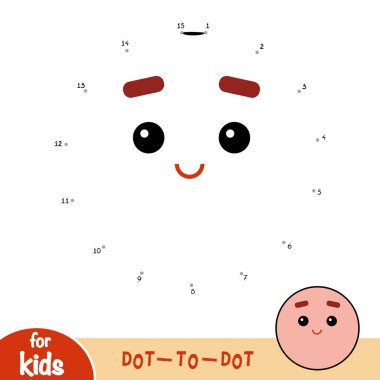 Sayı oyunu, çocuklar için eğitim nokta-nokta oyun. Geometrik şekil daire