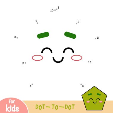 Sayı oyunu, çocuklar için eğitim nokta-nokta oyun. Geometrik şekil Pentagon