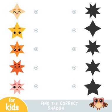 Doğru gölge, eğitim çocuklar için oyun bulmak. Geometrik şekiller - yıldız