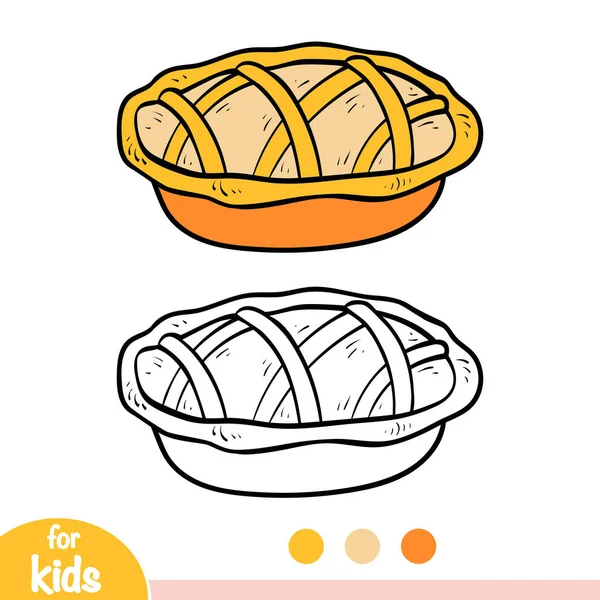 Раскраска Детей Пирог — стоковый вектор