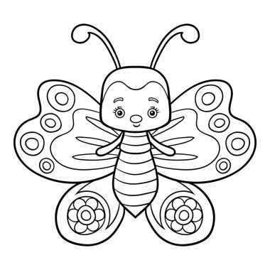 Çocuklar için boyama kitabı, kelebek