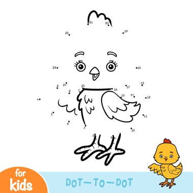 Sayı oyunu, çocuklar, tavuk için eğitim nokta-nokta oyun