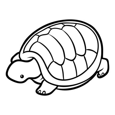 Kaplumbağa, çocuklar için boyama kitabı