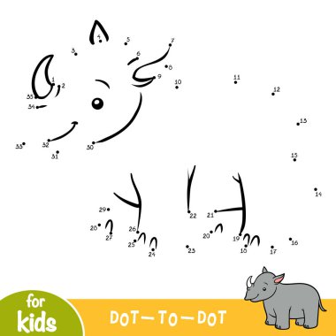 Sayı oyunu, çocuklar, bir gergedan için eğitim nokta-nokta oyun