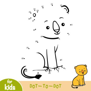 Sayı oyunu, çocuklar, dişi aslan için eğitim nokta-nokta oyun