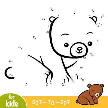 Sayı oyunu, çocuklar, ayı için eğitim nokta-nokta oyun