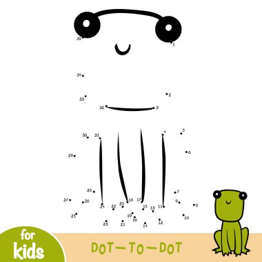 Sayı oyunu, çocuklar, kurbağa için eğitim nokta-nokta oyun