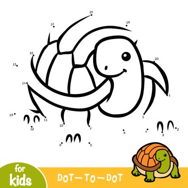 Sayı oyunu, çocuklar için eğitim nokta-nokta oyun Kaplumbağa