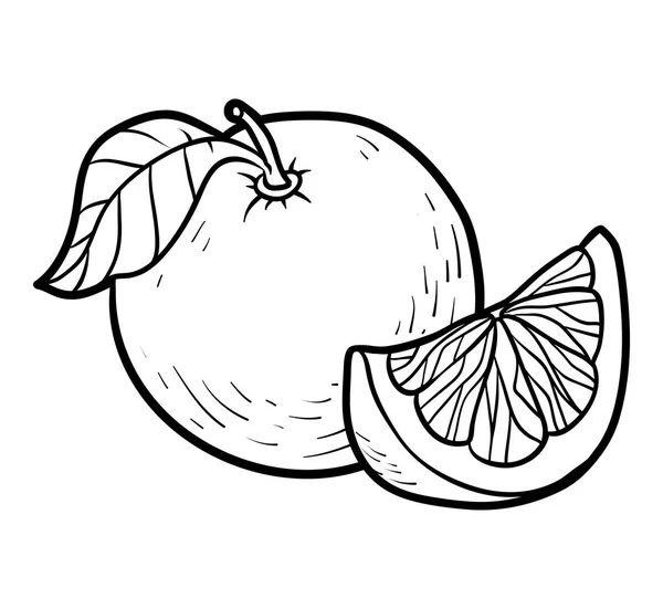 Livro Para Colorir Para Crianças Toranja — Vetor de Stock