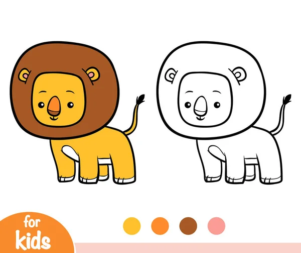 Coloring Book Children Lion — Stock Vector