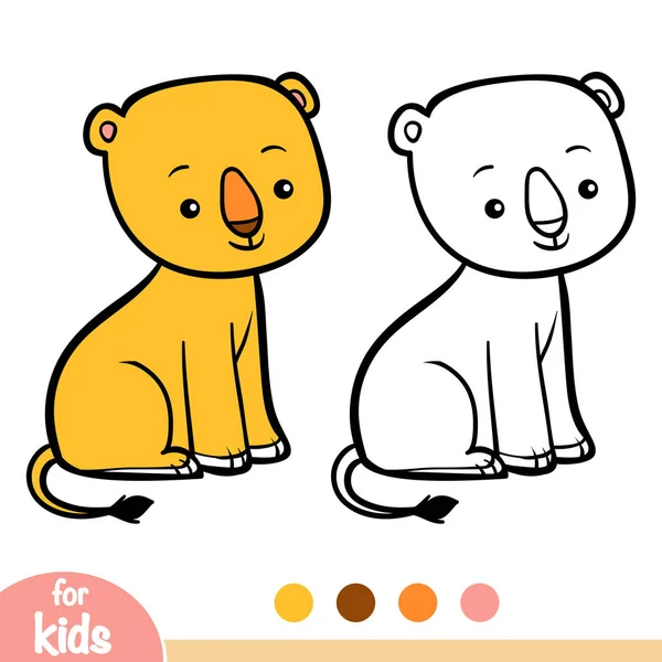 Coloring Book Children Lioness — Stock Vector