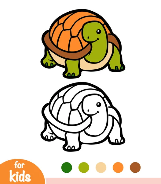 Kolorowanka Dla Dzieci Żółw — Wektor stockowy