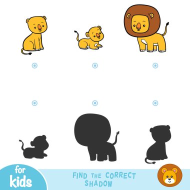 Doğru gölge, eğitim oyun çocuklar için lions ayarla bulmak