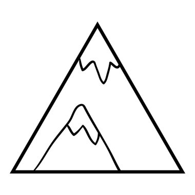 Dağ, çocuklar için boyama kitabı