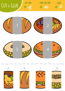 Doğru parçası bulmak. Eğitim kesilmiş ve çocuklar için oyun yapıştırın. Geometrik şekiller dizi karikatür. Oval. 