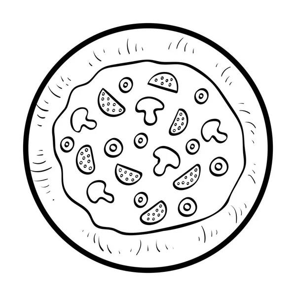 Coloring Book Children Pizza — Stock Vector