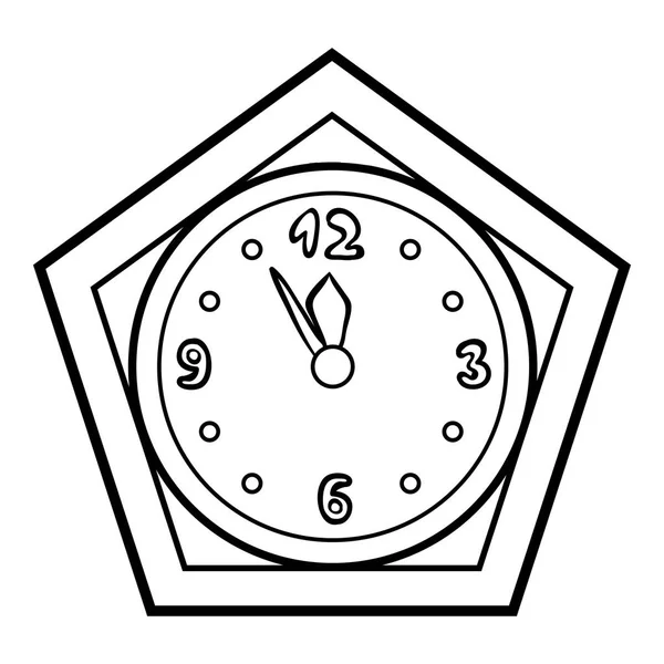 Coloring Book Children Clock — Stock Vector