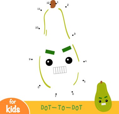 Numbers game, education dot to dot game for children, Papaya clipart