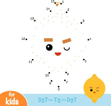 Sayı oyunu, çocuklar, limon için eğitim nokta-nokta oyun