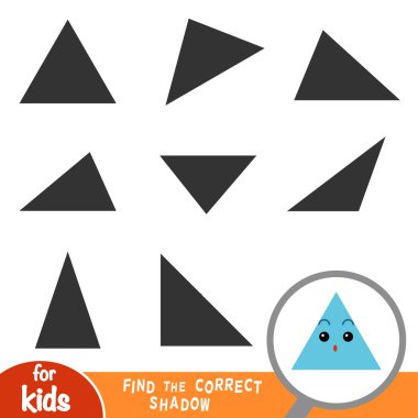 Doğru gölge, eğitim oyun çocuklar için üçgen bulun