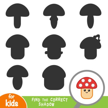 Doğru gölge, eğitim oyun çocuklar için mantar bulmak
