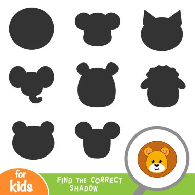 Doğru gölge, eğitim oyun çocuklar için aslan bul
