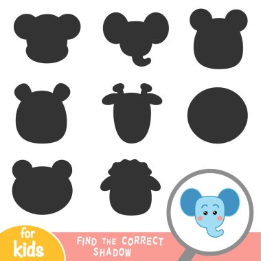 Doğru gölge, eğitim oyun çocuklar için fil bulmak