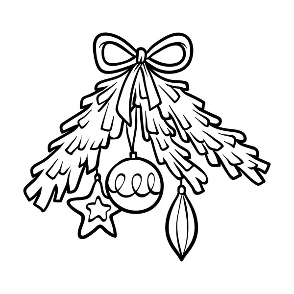 儿童彩书 装饰圣诞树树枝 — 图库矢量图片