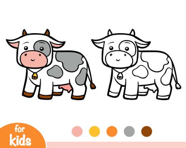 çocuklar için boyama kitabı, inek