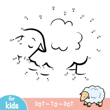 Sayı oyunu, çocuklar, koyun için eğitim nokta-nokta oyun