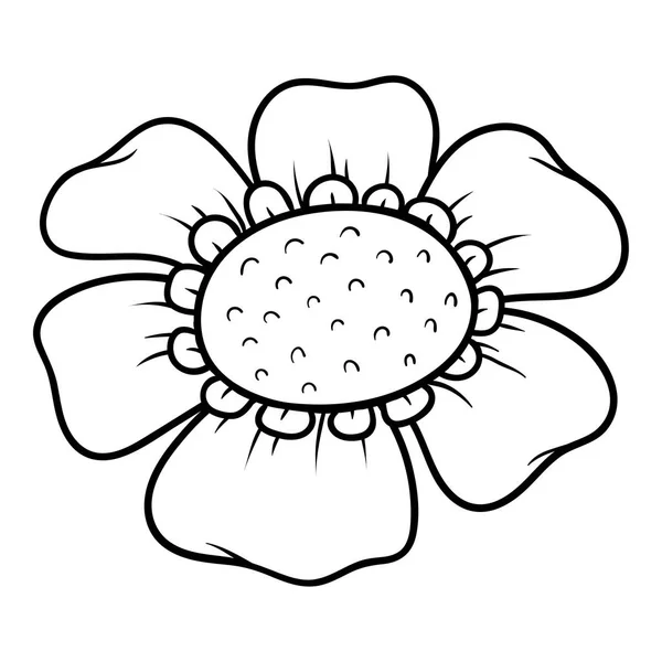 Coloring Book Children Flower — Stock Vector