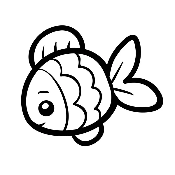 魚の子供のための塗り絵 — ストックベクタ