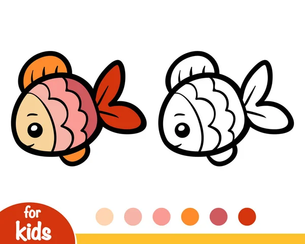 Kleurboek Voor Kinderen Vis — Stockvector