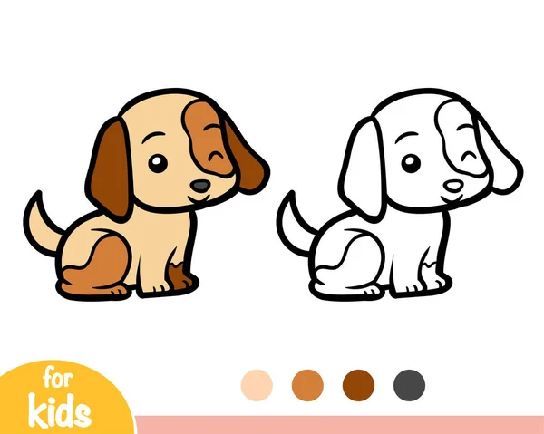 Coloring Book Children Dog — Stock Vector