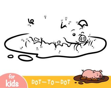 Sayı oyunu, çocuklar, domuz için eğitim nokta-nokta oyun