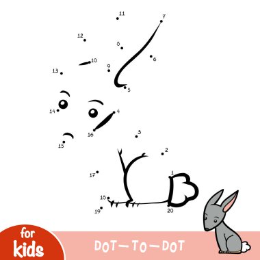 Sayı oyunu, çocuklar, tavşan için eğitim nokta-nokta oyun